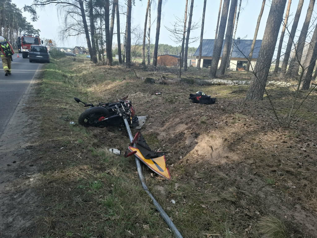 Motocyklista wjechał w stado saren
