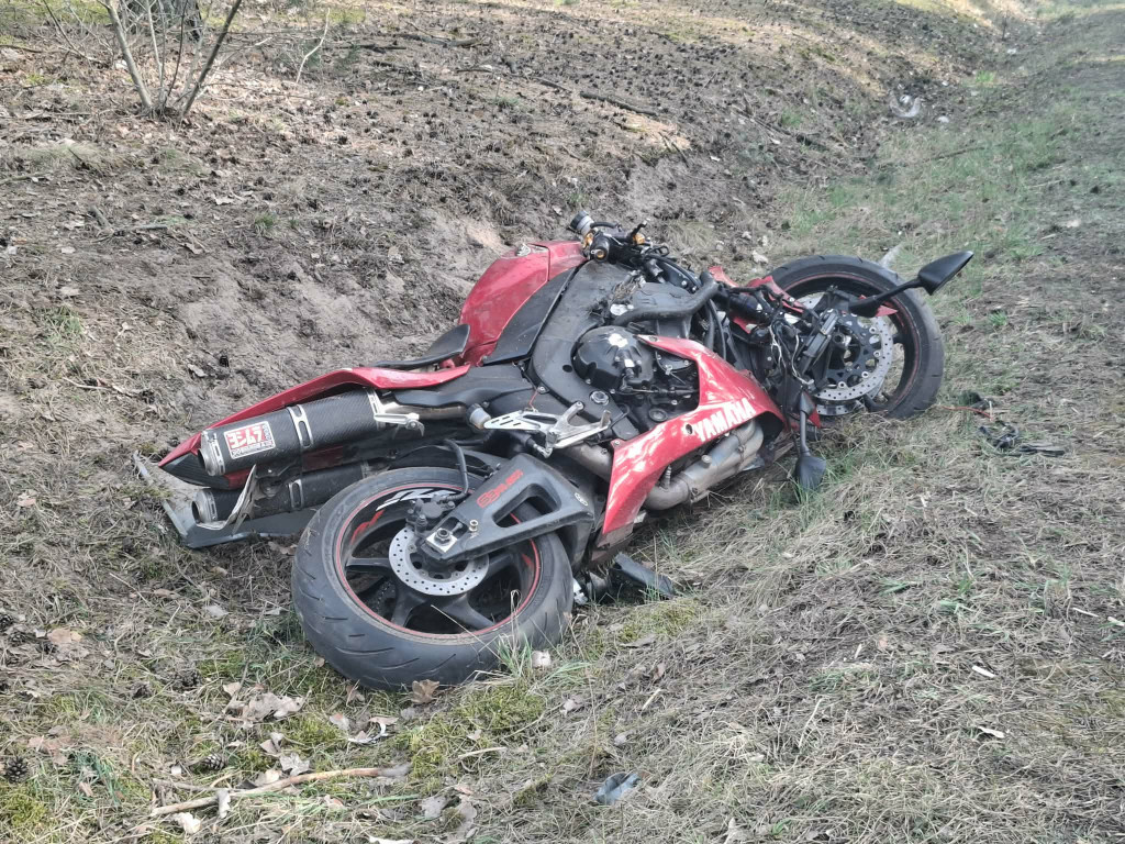 Motocyklista wjechał w stado saren