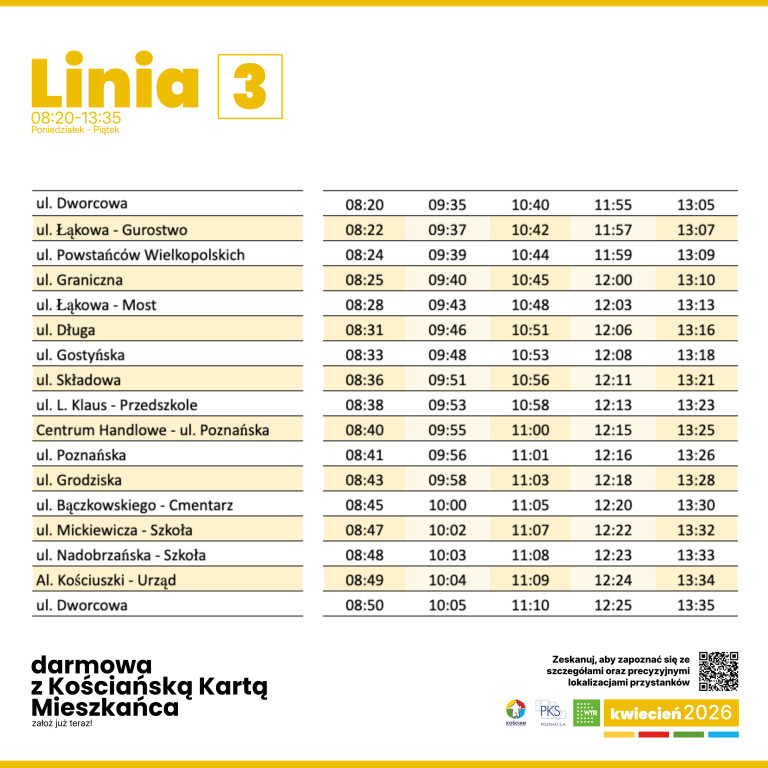 Komunikacja miejska w Kościanie – rozkłady jazdy