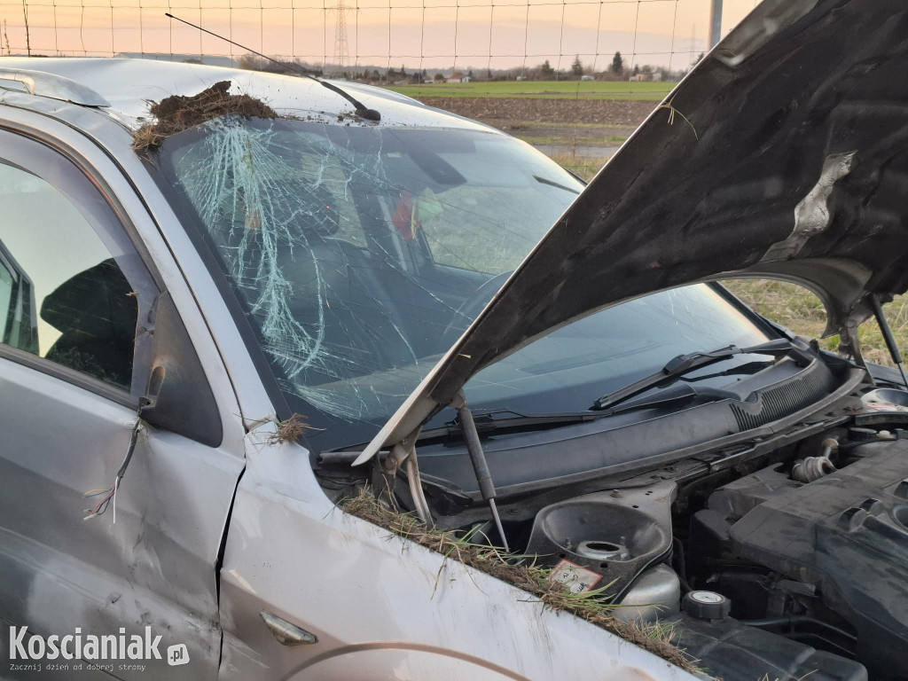 Wypadł z drogi na MOP Kokorzyn