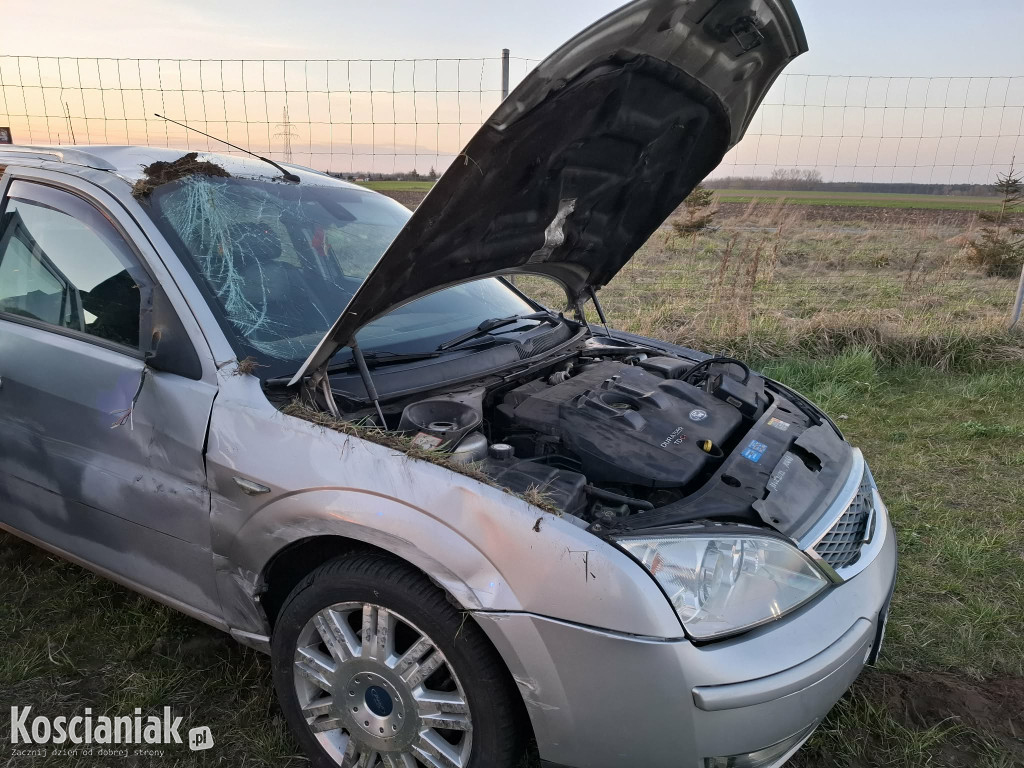 Wypadł z drogi na MOP Kokorzyn