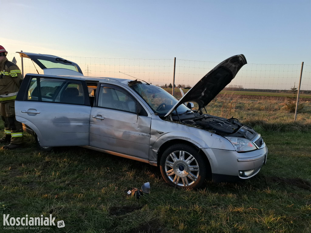 Wypadł z drogi na MOP Kokorzyn