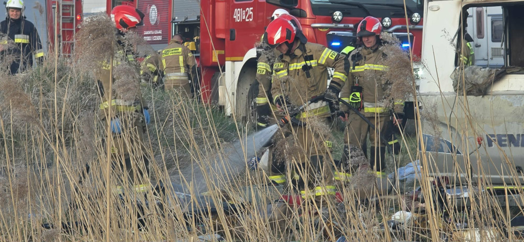 Pożar przyczepy kempingowej