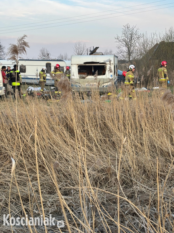 Pożar przyczepy kempingowej