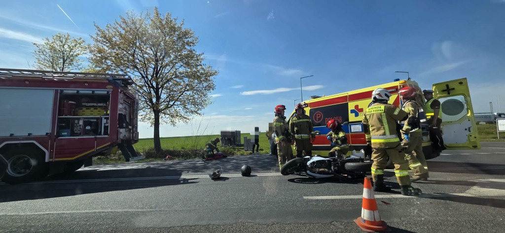 Dwa zdarzenia drogowe z udziałem motocyklistów