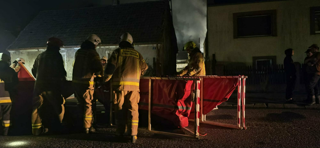 Pożar stodoły w Rąbiniu