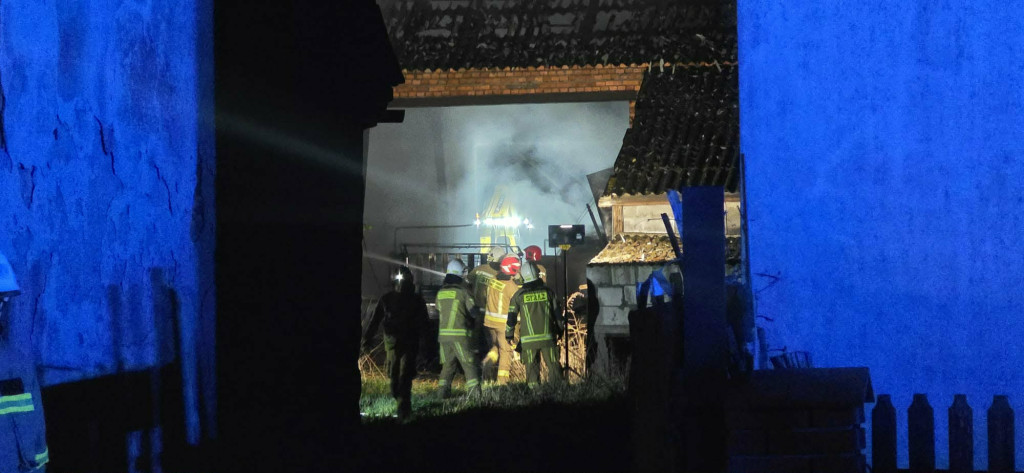 Pożar stodoły w Rąbiniu