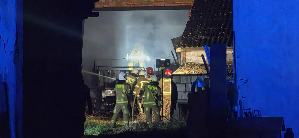 Pożar stodoły w Rąbiniu