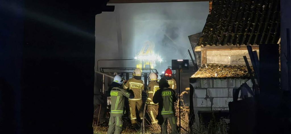 Pożar stodoły w Rąbiniu