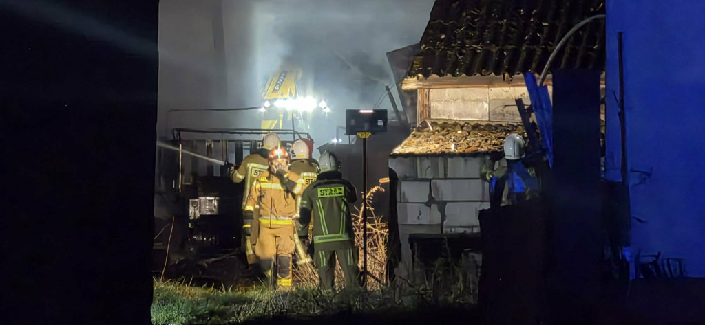 Pożar stodoły w Rąbiniu