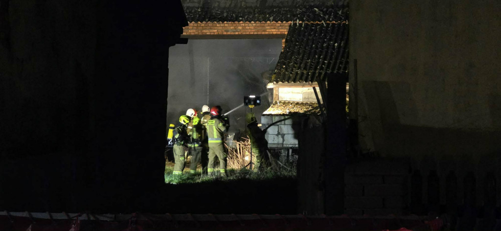 Pożar stodoły w Rąbiniu