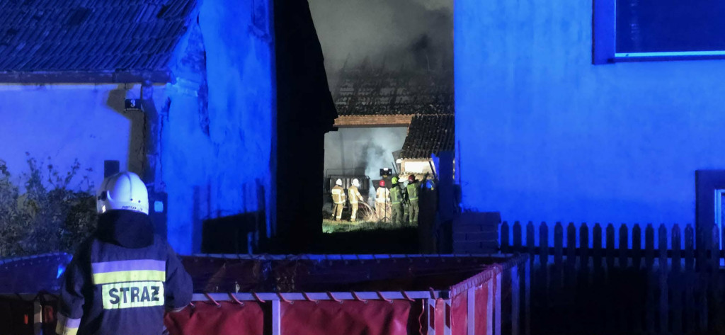 Pożar stodoły w Rąbiniu