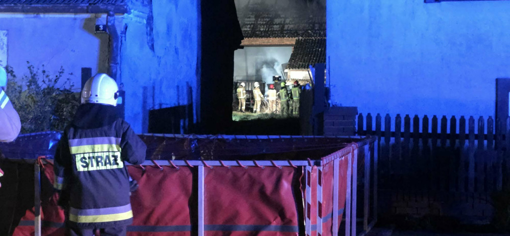 Pożar stodoły w Rąbiniu