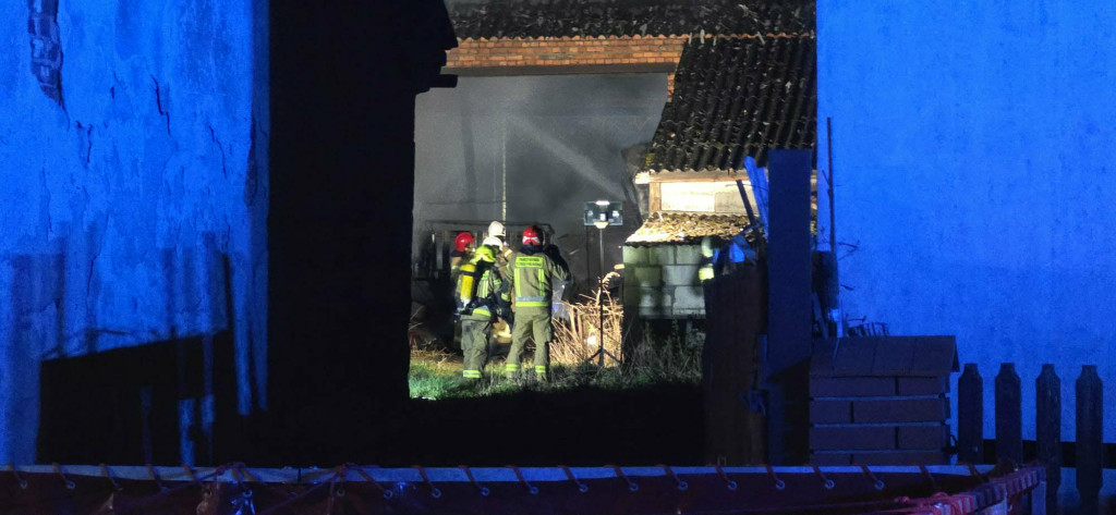 Pożar stodoły w Rąbiniu