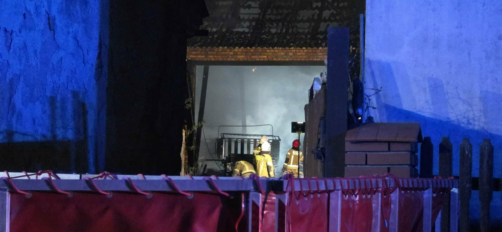 Pożar stodoły w Rąbiniu