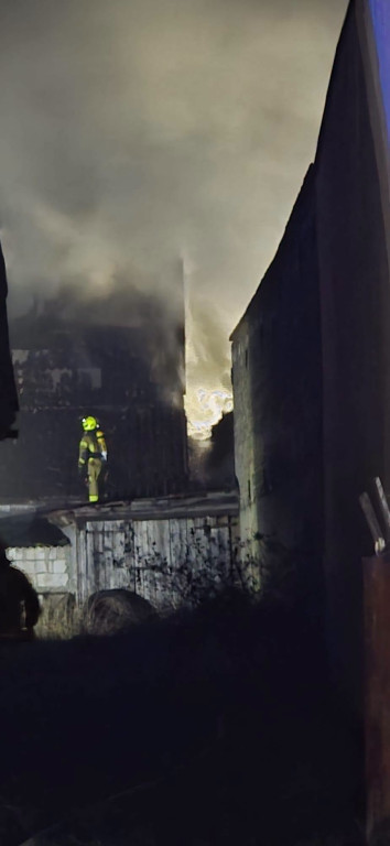 Pożar stodoły w Rąbiniu