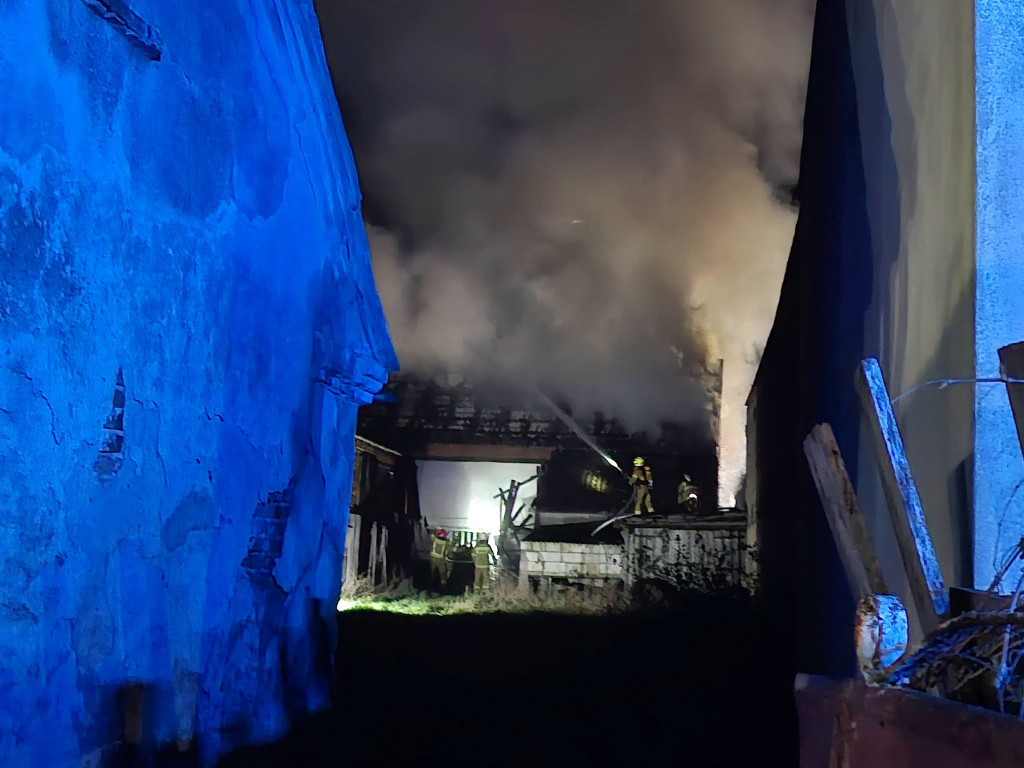 Pożar stodoły w Rąbiniu