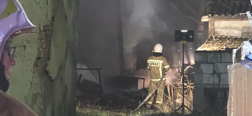 Pożar stodoły w Rąbiniu