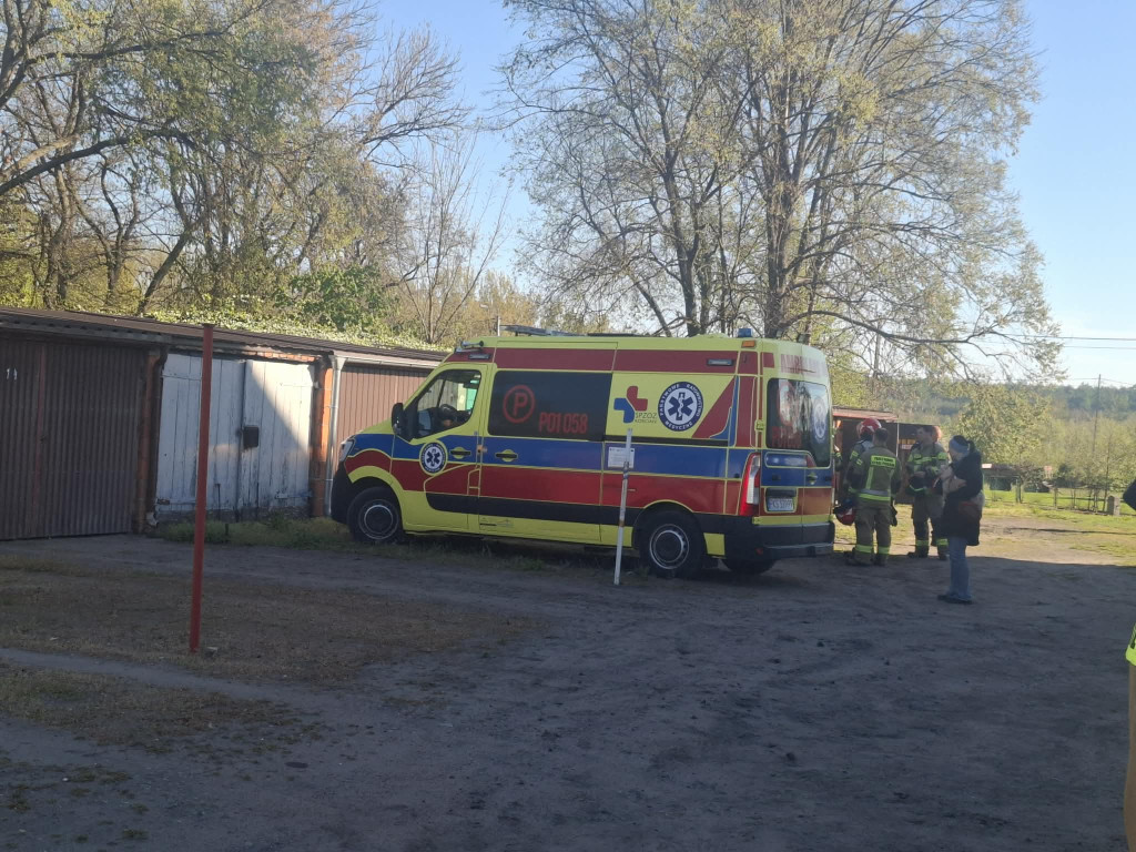 Pożar mieszkania w bloku w Gryżynie