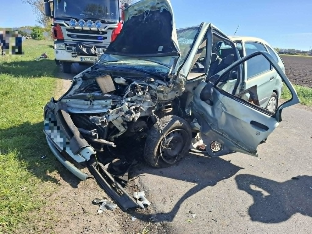 Uderzył w drzewo na drodze do Wonieścia