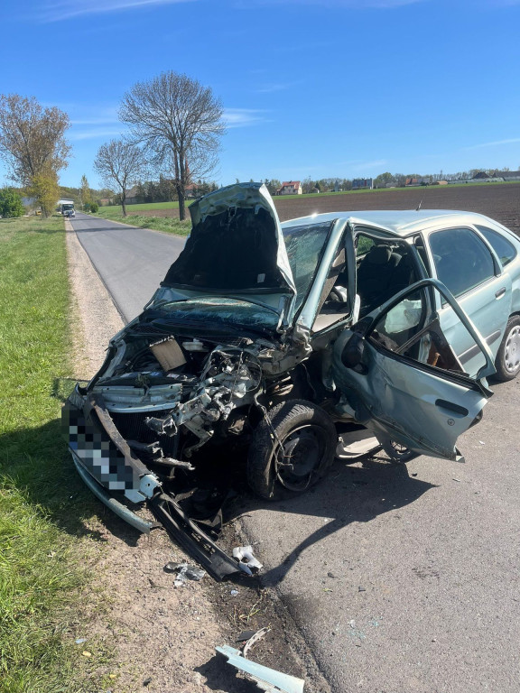 Uderzył w drzewo na drodze do Wonieścia