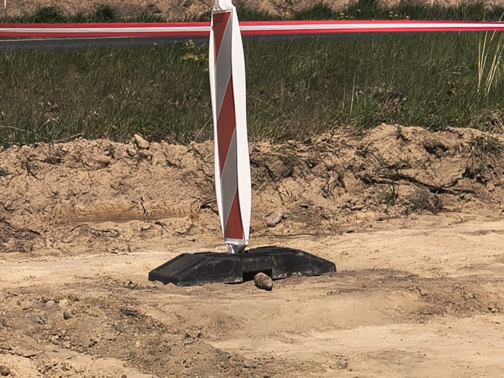 Niewybuch na terenie obwodnicy Kościana