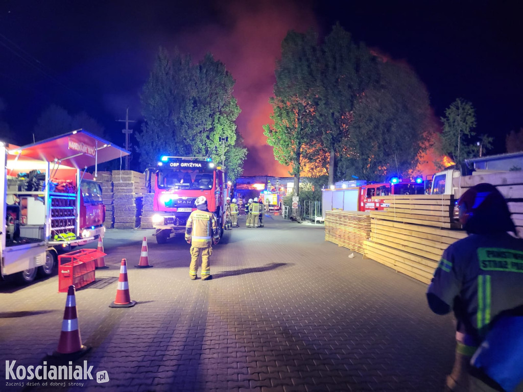 Duży pożar tartaku w Racocie