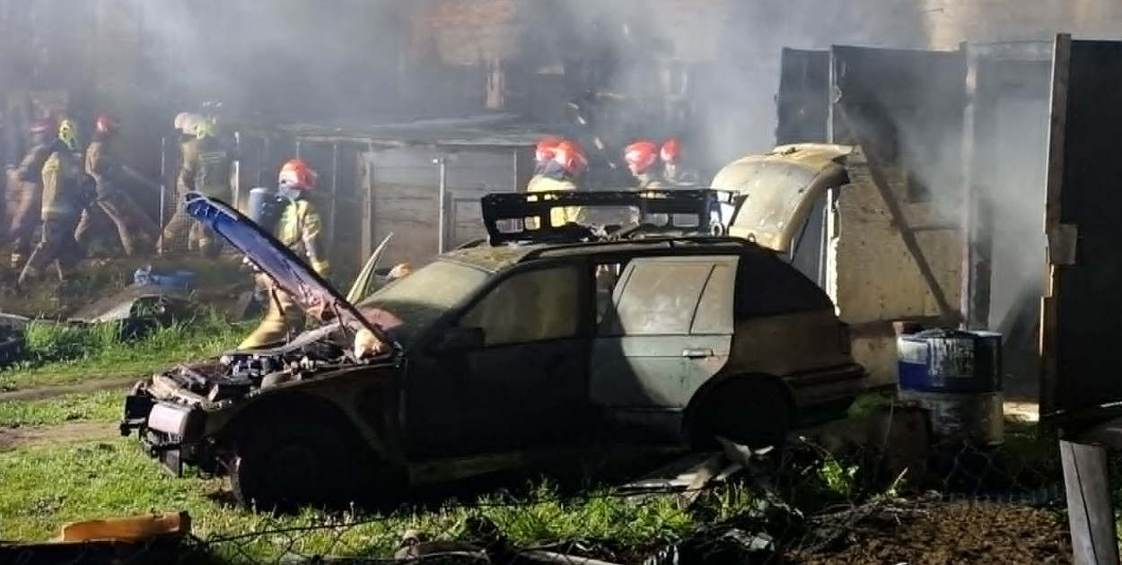 Pożar budynku gospodarczego w gminie Krzywiń