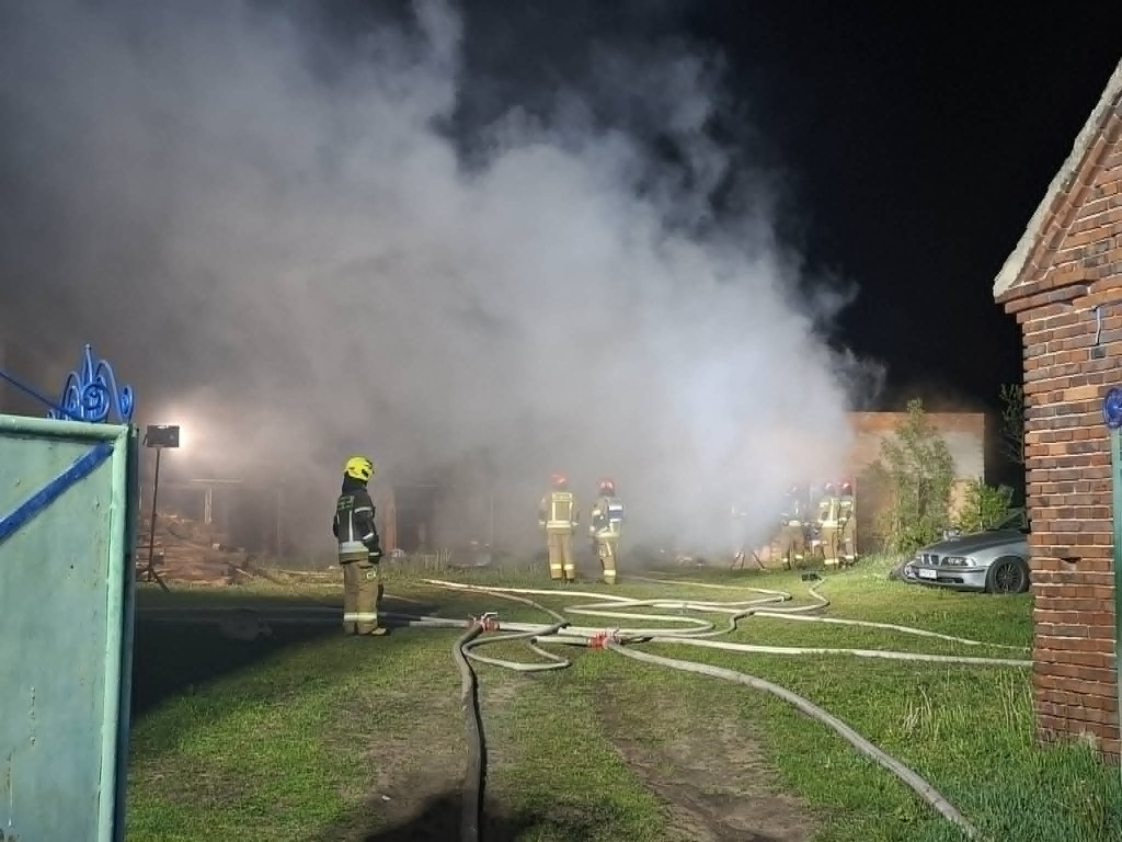 Pożar budynku gospodarczego w gminie Krzywiń