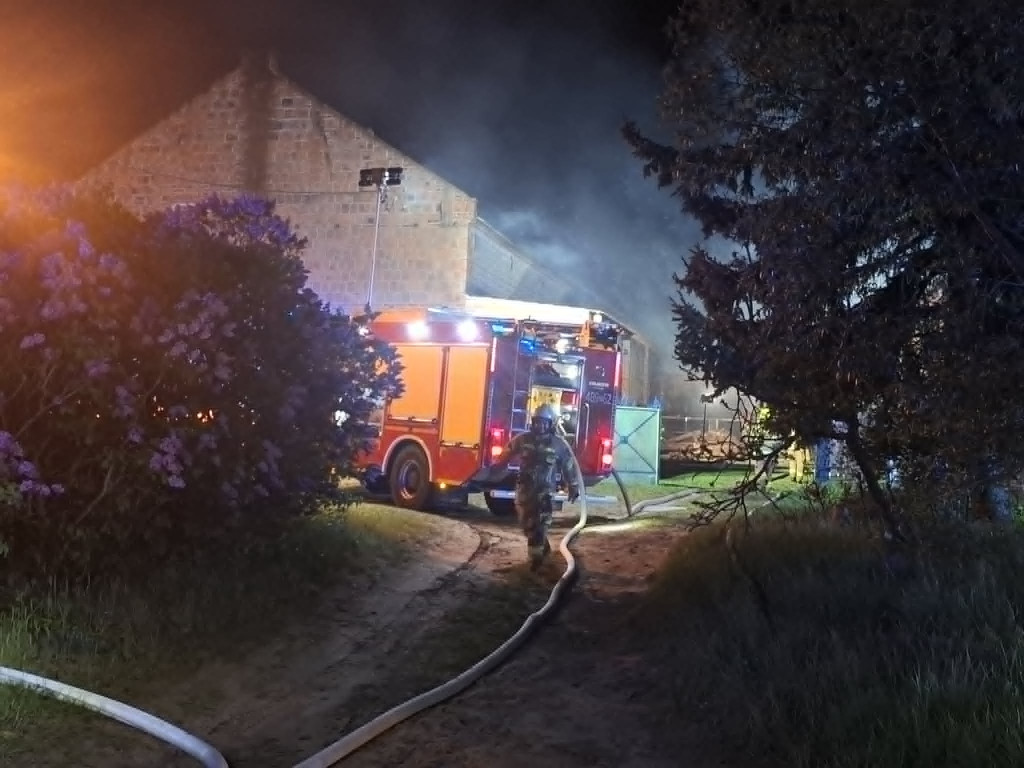 Pożar budynku gospodarczego w gminie Krzywiń