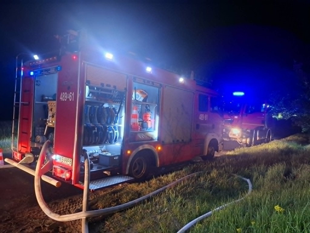 Pożar budynku gospodarczego w gminie Krzywiń