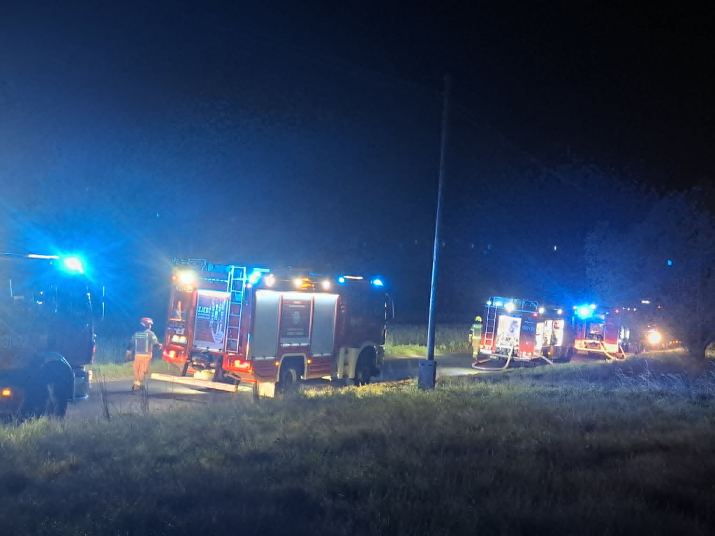 Pożar budynku gospodarczego w gminie Krzywiń