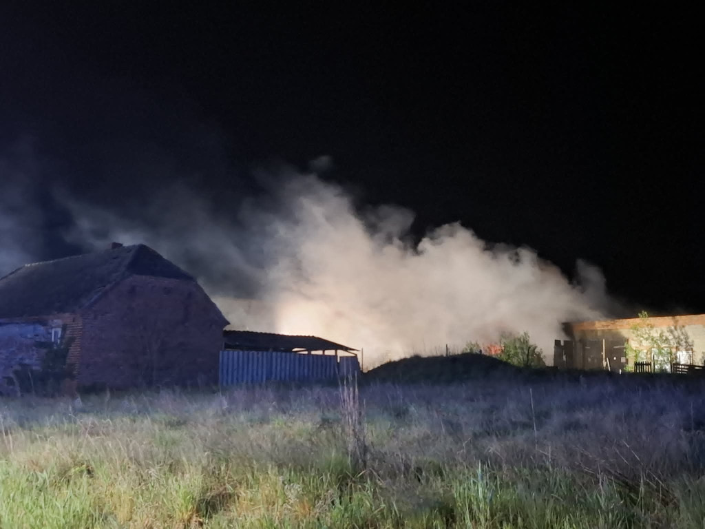 Pożar budynku gospodarczego w gminie Krzywiń