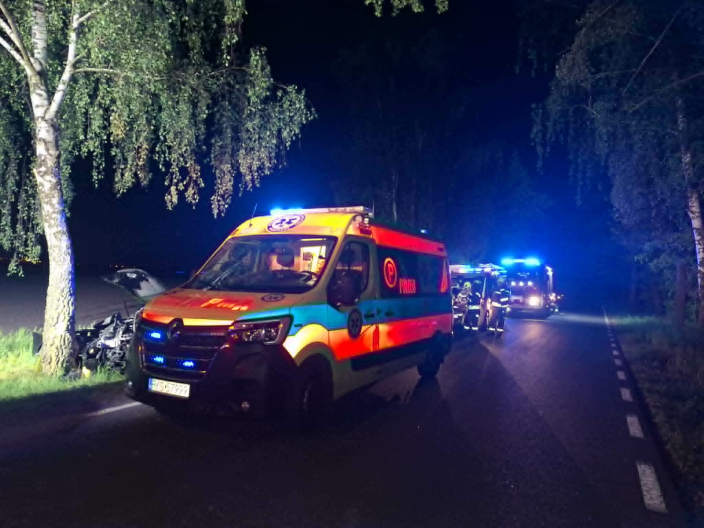 Uderzył w drzewo na drodze z Piotrowa Pierwszego