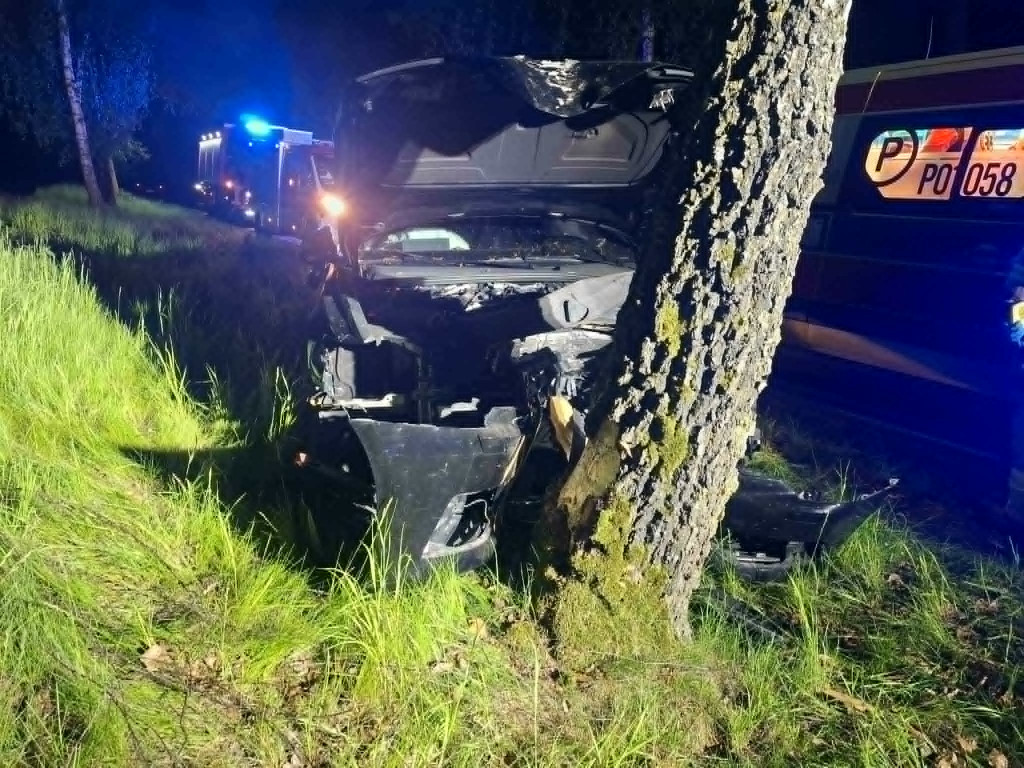 Uderzył w drzewo na drodze z Piotrowa Pierwszego