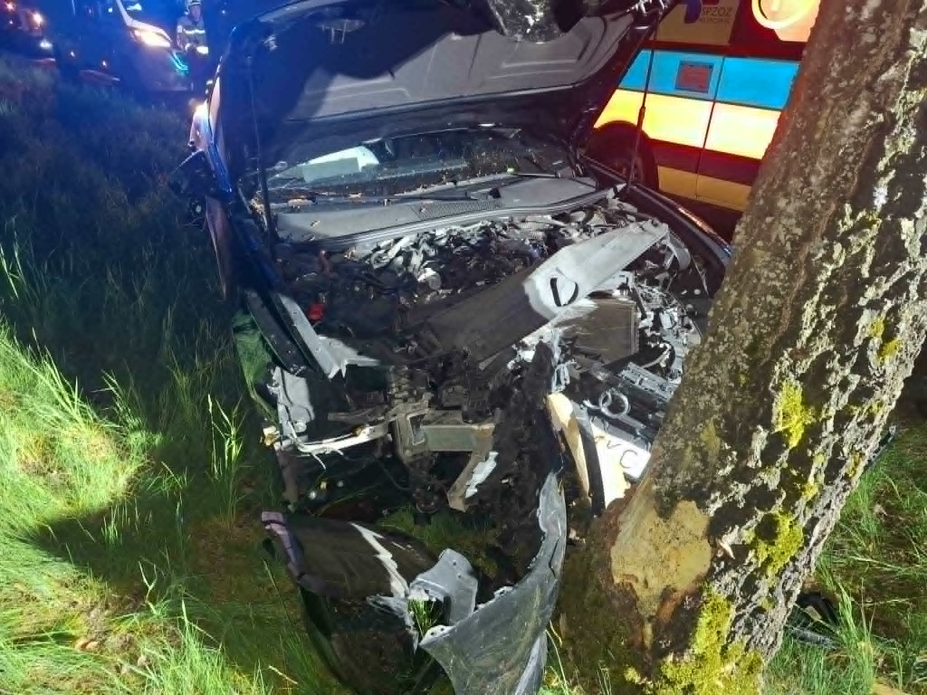 Uderzył w drzewo na drodze z Piotrowa Pierwszego