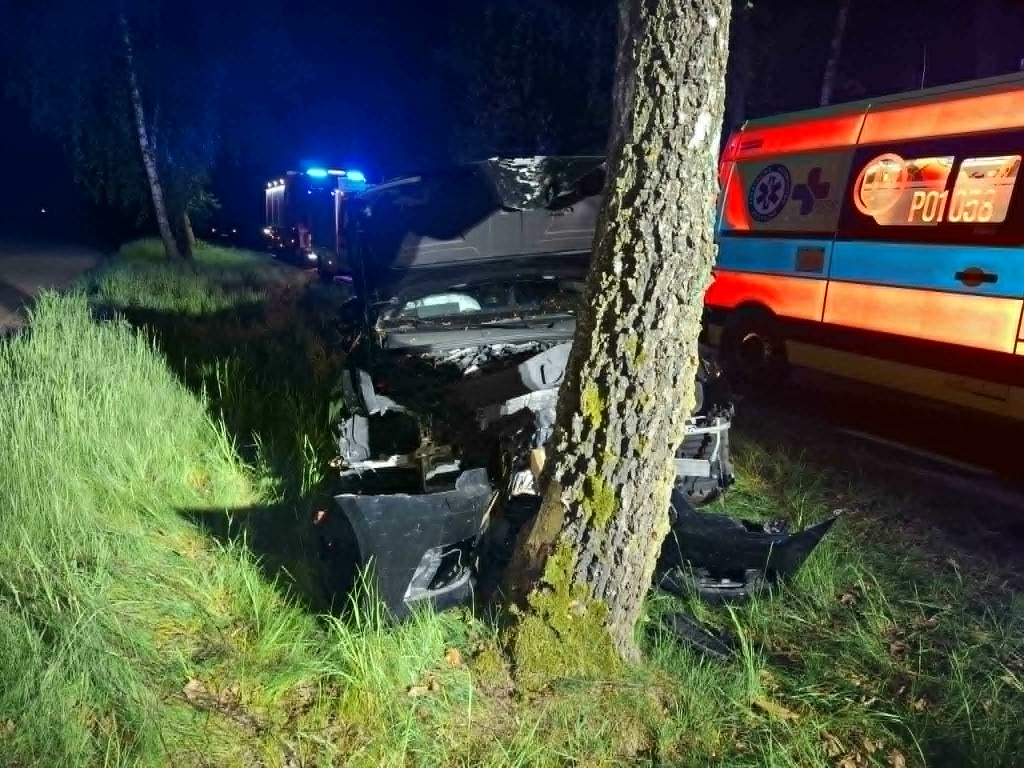 Uderzył w drzewo na drodze z Piotrowa Pierwszego