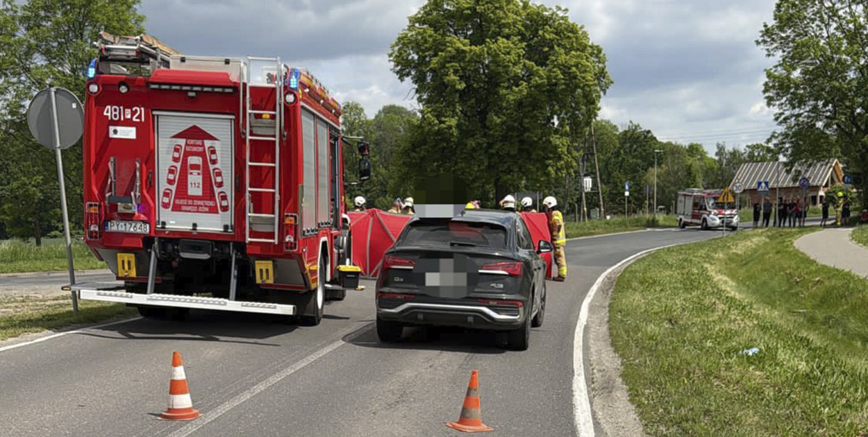 Wypadek z udziałem motocyklisty w Piotrkowicach