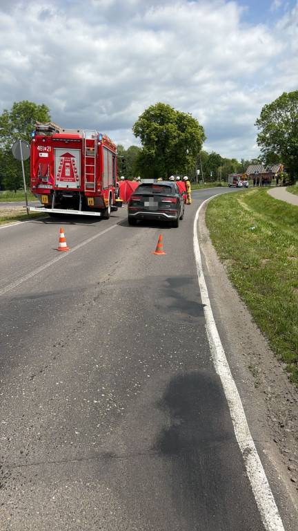 Wypadek z udziałem motocyklisty w Piotrkowicach
