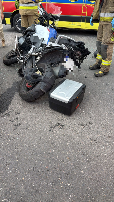 Wypadek z udziałem motocyklisty w Piotrkowicach