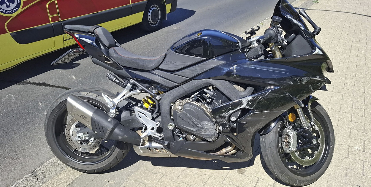 Zderzenie motocykla z Audi