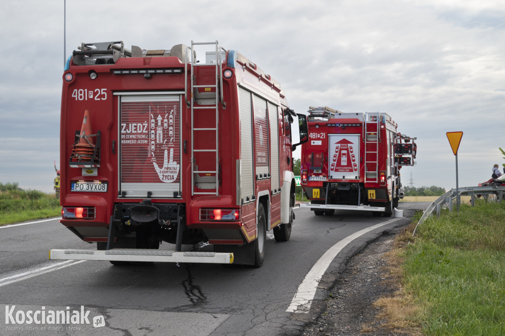 Zderzenie dwóch pojazdów na obwodnicy Kościana