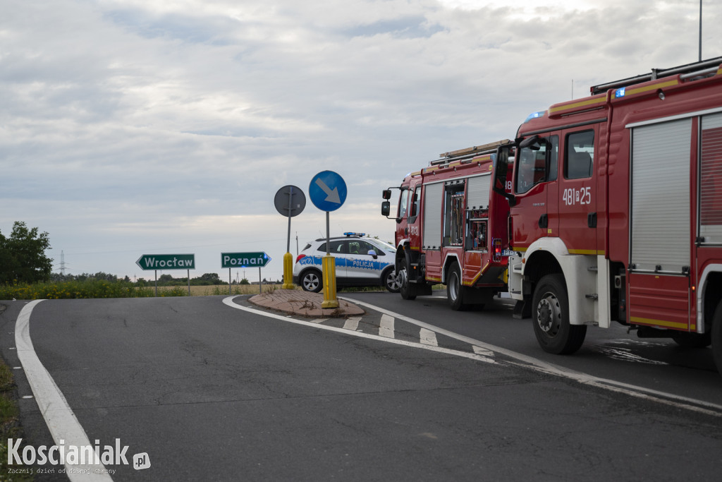 Zderzenie dwóch pojazdów na obwodnicy Kościana