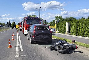 Motocyklista uderzył w samochód osobowy [ZDJĘCIA]-87966