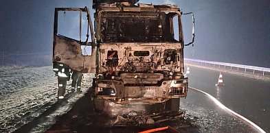 Spłonęła kabina betoniarki na S5 [ZDJĘCIA]