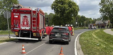 Wypadek z udziałem motocyklisty. Lądował LPR [ZDJĘCIA]