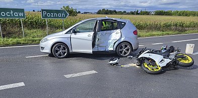 Wypadek na obwodnicy Kościana. Zderzyły się motor z osobówką [ZDJĘCIA]-88907