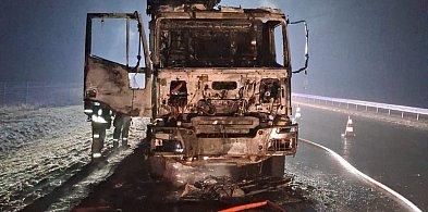 Spłonęła kabina betoniarki na S5 [ZDJĘCIA]