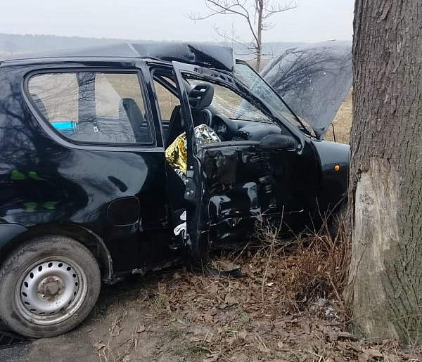 Za szybko jechał i uderzył w drzewo