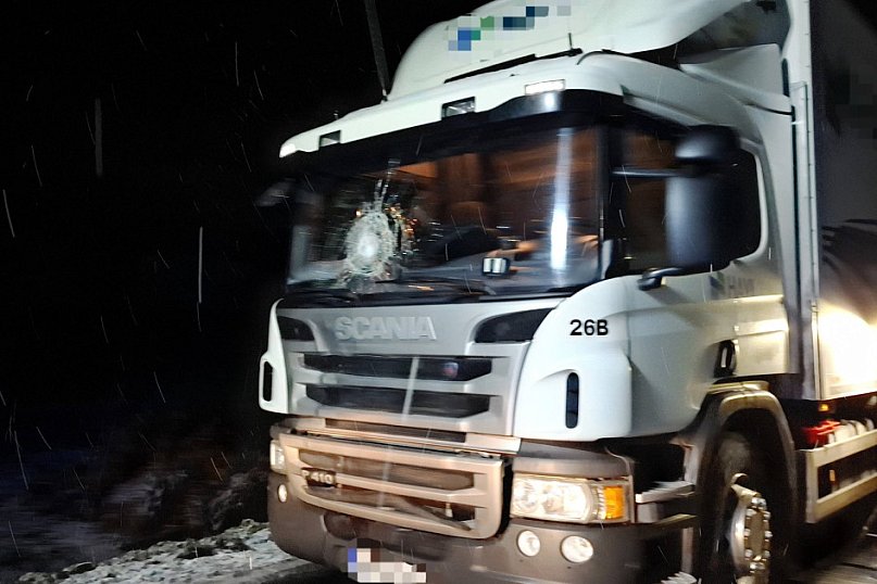 Potrącenie przez ciężarówkę